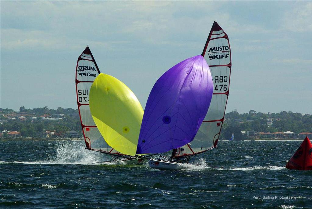 Last one home pays for the beers. Nicholas Duchard 33 and John Archer 40 ©  Rick Steuart / Perth Sailing Photography http://perthsailingphotography.weebly.com/